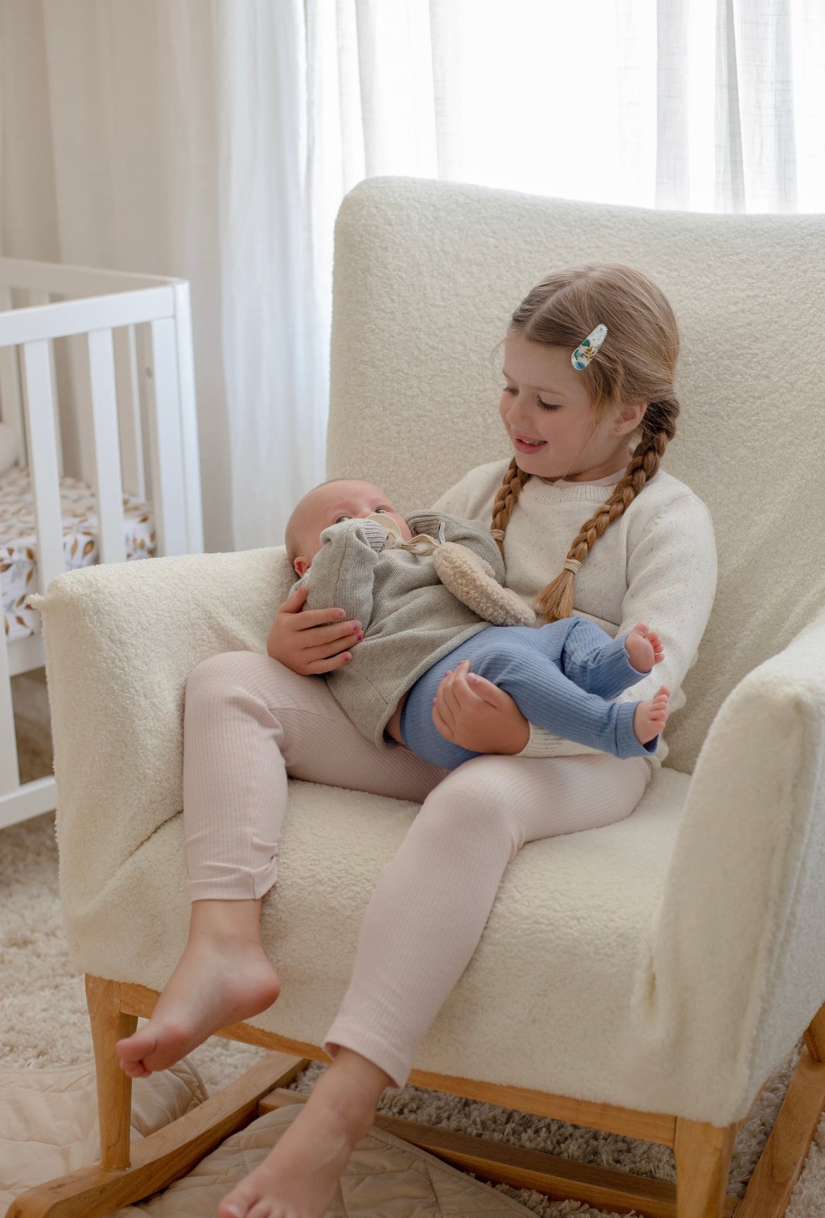 Ponchik Babies + Kids - Cotton Leggings - Love Rib