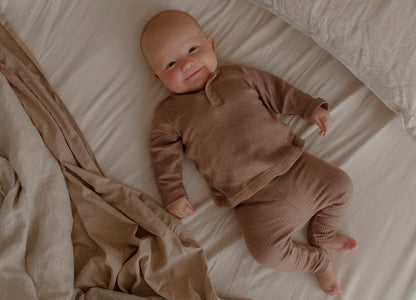 Ponchik Babies + Kids - Cotton Leggings - Carmel Rib