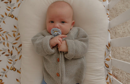 Ponchik Babies + Kids - Cotton Knitted Cardigan - Koala Speckle Knit
