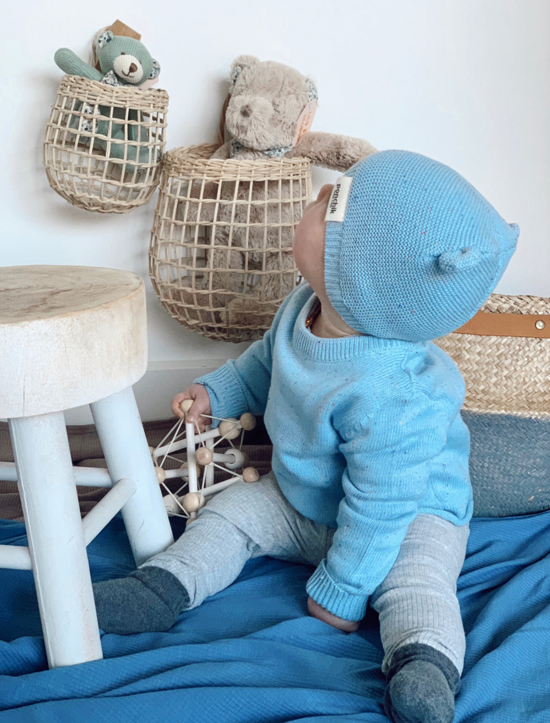 Ponchik Babies + Kids - Cotton Jumper - Mist Speckle Knit