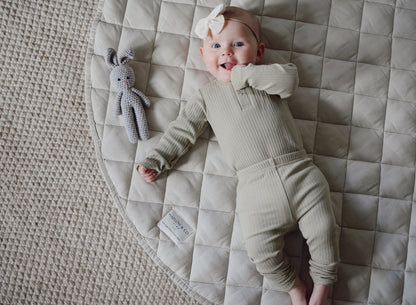 Ponchik Babies + Kids - Cotton Bodysuit - Pistachio Rib