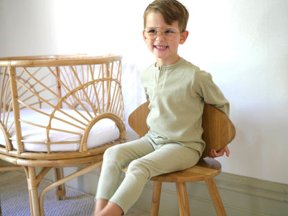 Ponchik Babies + Kids - Cotton Leggings - Pistachio Rib